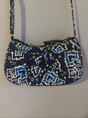 Vera Bradley Navy, Teal & Green Quilted Floral Crossbody